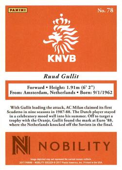 2017 Panini Nobility #78 Ruud Gullit Back