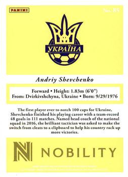 2017 Panini Nobility #85 Andriy Shevchenko Back