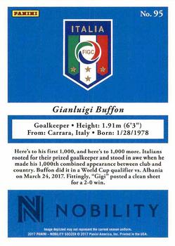 2017 Panini Nobility #95 Gianluigi Buffon Back