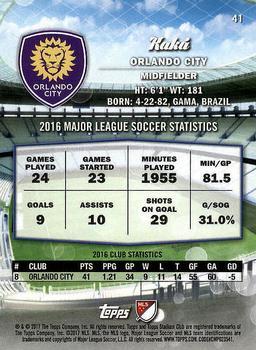 2017 Stadium Club MLS - Black & White #41 Kaká Back
