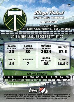 2017 Stadium Club MLS - Black & White #42 Diego Valeri Back