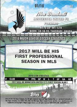 2017 Stadium Club MLS - First Day Issue #94 Abu Danladi Back