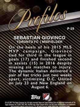 2017 Stadium Club MLS - Profiles #P-19 Sebastian Giovinco Back
