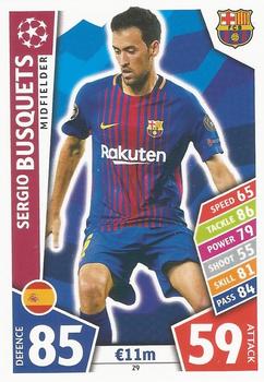 2017-18 Topps Match Attax UEFA Champions League #29 Sergio Busquets Front