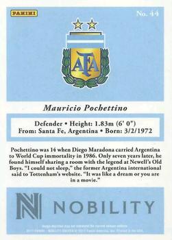 2017 Panini Nobility - Platinum #44 Mauricio Pochettino Back