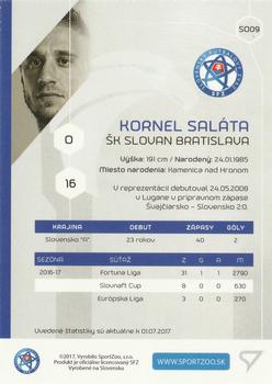 2017-18 SportZoo Futbalové Slovensko - Slovenski Sokoli #SO09 Kornel Salata Back