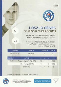 2017-18 SportZoo Futbalové Slovensko - Slovenski Sokoli #SO18 Laszlo Benes Back