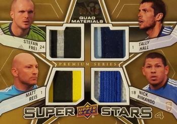 2012 Upper Deck MLS - Super Stars Quad Materials Premium Series #SS-GOL Stefan Frei / Tally Hall / Matt Reis / Nick Rimando Front