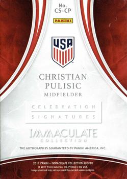 2017-18 Panini Immaculate Collection - Celebration Signatures #CS-CP Christian Pulisic Back