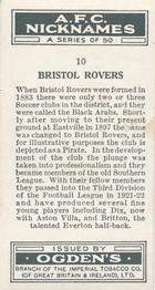 1933 Ogden’s Cigarettes AFC Nicknames #10 Bristol Rovers Back