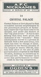 1933 Ogden’s Cigarettes AFC Nicknames #14 Crystal Palace Back