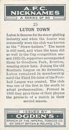 1933 Ogden’s Cigarettes AFC Nicknames #25 Luton Town Back