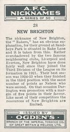 1933 Ogden’s Cigarettes AFC Nicknames #28 New Brighton Back