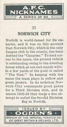 1933 Ogden’s Cigarettes AFC Nicknames #31 Norwich City Back