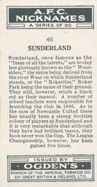 1933 Ogden’s Cigarettes AFC Nicknames #46 Sunderland Back