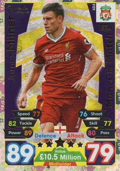 2017-18 Topps Match Attax Premier League - Man of the Match #404 James Milner Front
