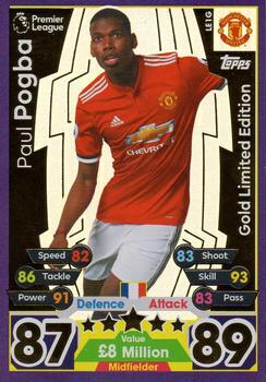 2017-18 Topps Match Attax Premier League - Limited Edition Gold #LE1G Paul Pogba Front