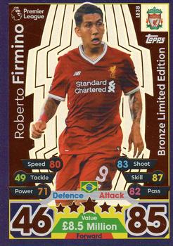2017-18 Topps Match Attax Premier League - Limited Edition Bronze #LE3B Roberto Firmino Front