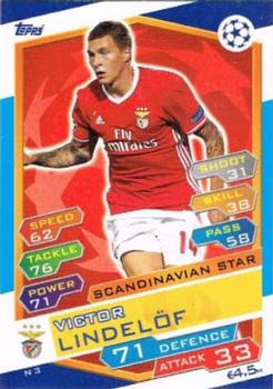 2016-17 Topps Match Attax UEFA Champions League - Nordic Edition - Scandinavian Star & UCL Hero #N3 Victor Lindelof Front