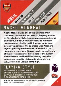 2017-18 Topps Premier Gold #9 Nacho Monreal Back