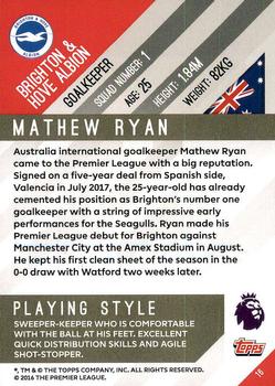 2017-18 Topps Premier Gold #16 Mathew Ryan Back