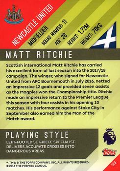 2017-18 Topps Premier Gold #163 Matt Ritchie Back