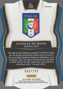 2017-18 Panini Select - Light Blue Die Cut #152 Daniele De Rossi Back