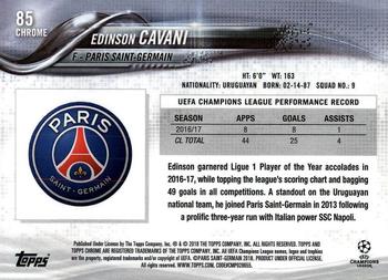 2017-18 Topps Chrome UEFA Champions League #85 Edinson Cavani Back