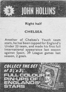 1967-68 A&BC Star Players #3 John Hollins Back
