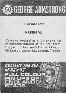 1967-68 A&BC Star Players #50 George Armstrong Back