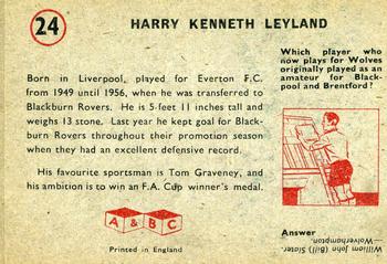 1958-59 A&BC Chewing Gum #24 Harry Leyland Back