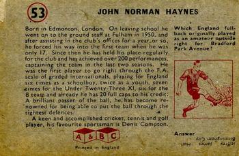 1958-59 A&BC Chewing Gum #53 Johnny Haynes Back
