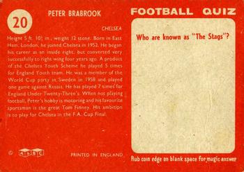 1959-60 A&BC Chewing Gum #20 Peter Brabrook Back