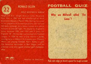 1959-60 A&BC Chewing Gum #22 Ron Allen Back