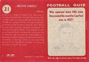 1959-60 A&BC Chewing Gum #31 Mel Charles Back