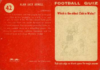 1959-60 A&BC Chewing Gum #42 Alan Arnell Back