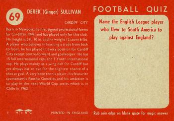 1959-60 A&BC Chewing Gum #69 Derek Sullivan Back