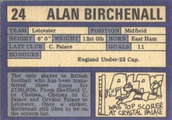 1973-74 A&BC Chewing Gum #24 Alan Birchenall Back