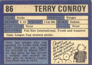 1973-74 A&BC Chewing Gum #86 Terry Conroy Back