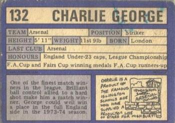 1973-74 A&BC Chewing Gum #132 Charlie George Back
