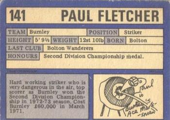 1973-74 A&BC Chewing Gum #141 Paul Fletcher Back