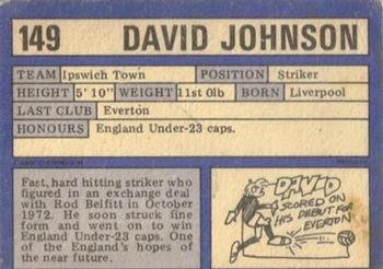 1973-74 A&BC Chewing Gum #149 David Johnson Back
