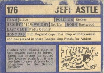 1973-74 A&BC Chewing Gum #176 Jeff Astle Back