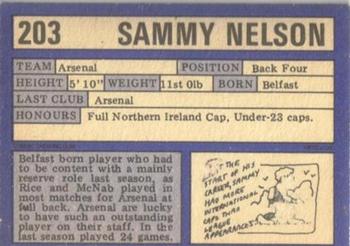 1973-74 A&BC Chewing Gum #203 Sammy Nelson Back