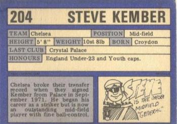 1973-74 A&BC Chewing Gum #204 Steve Kember Back
