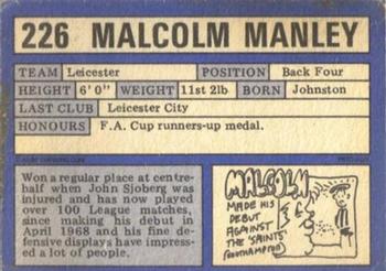 1973-74 A&BC Chewing Gum #226 Malcolm Manley Back
