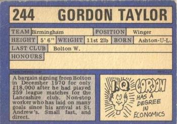 1973-74 A&BC Chewing Gum #244 Gordon Taylor Back