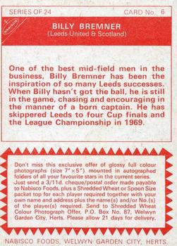 1969-70 Nabisco #6 Billy Bremner Back