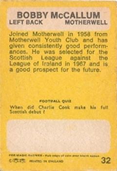 1968-69 A&BC Footballer (Scottish) #32 Bobby McCallum Back