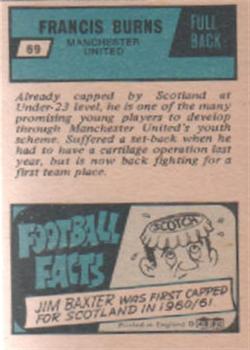 1969-70 A&BC Footballer (Scottish) #69 Francis Burns Back